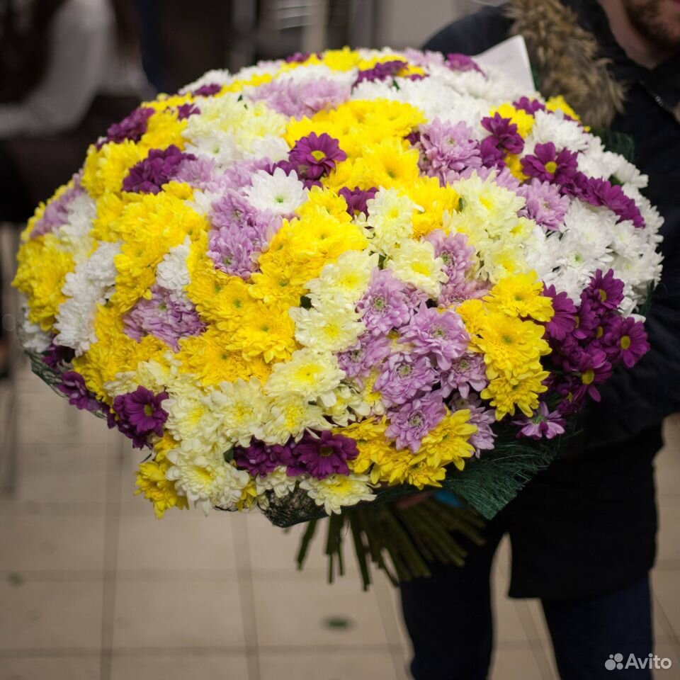 Большой букет из хризантемы купить на Зозу.ру - фотография № 1