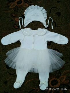 Комбинезон-платье для новорожденной девочки