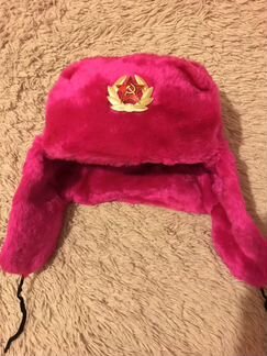Новая женская розовая шапка-ушанка