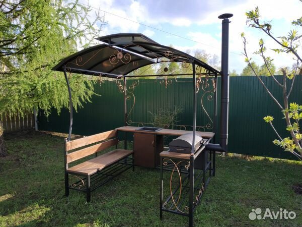 Мангал + печь под казан +навес