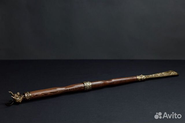 Ложка для обуви длинная латунная, новая