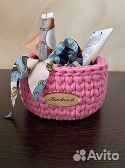 Корзинка из трикотажной пряжи