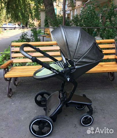 Коляска 2 в 1 эко кожа бу