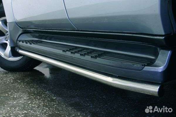 Защита штатных порогов Прадо120