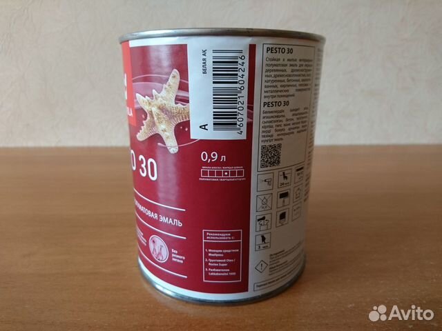 Стойкая эмаль Tikkurila Pesto 30 алкидная, 0.9 л