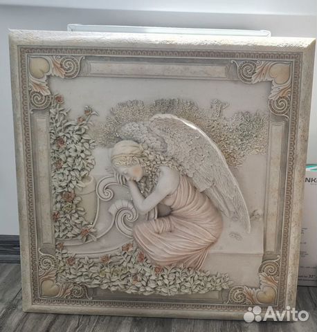 Барельеф панно лепнина картина из камня Ангел