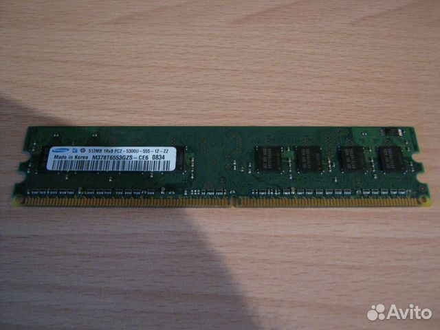 Оперативная память samsung dimm PC2-5300U 512 Mb
