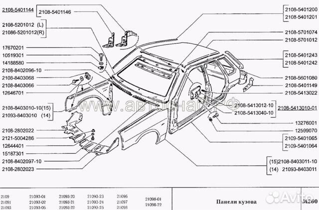 Панель крыши ваз 2114