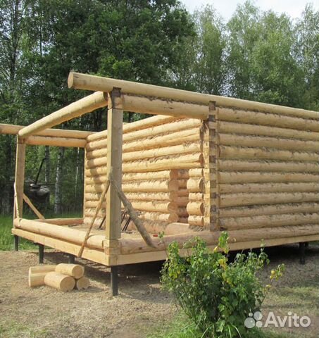 Баня, сруб 6х4+2 (веранда), на сваи, цена в Москве