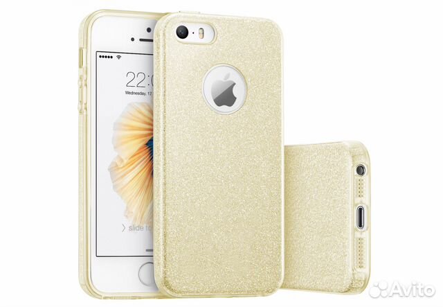 84012373227 Блестящий чехол FSHang iPhone 5/5s/SE, золотой