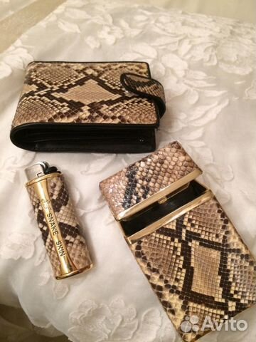 Сумка Питон, портмоне, портсигар И зажигалка Сумка Питон, портмоне, портсигар И зажигалка