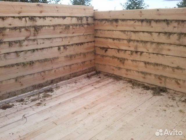 Сруб дома 6х7 м под двускатной мансардной крышей