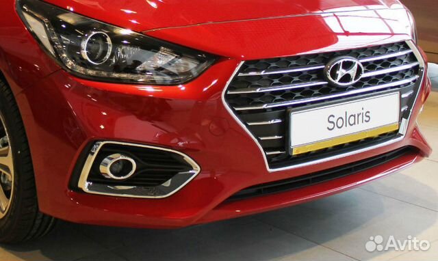 Бампер передний Hyundai Solaris 2 красный