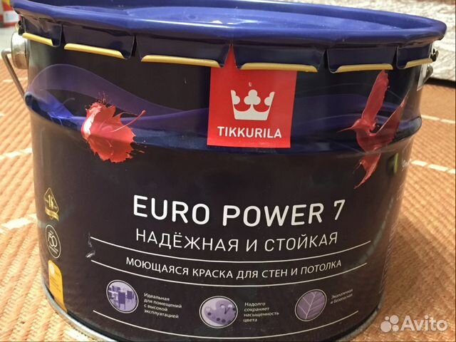 Тиккурила euro power. Краска для пола Tikkurila Euro Power 7. Тиккурила евро Пауэр 7 н484. Tikkurila Euro Power 7 выкрасы. Краска Tikkurila Euro Power-7 цвет белый 9 л глянцевая односторонняя глянцевая.