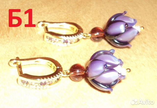 Новые серьги Б Lampwork работы мастера