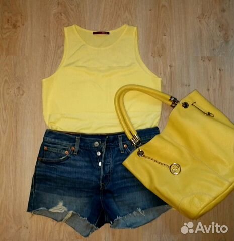 Джинсовые шорты Levis (s) и топ шелковый(s)