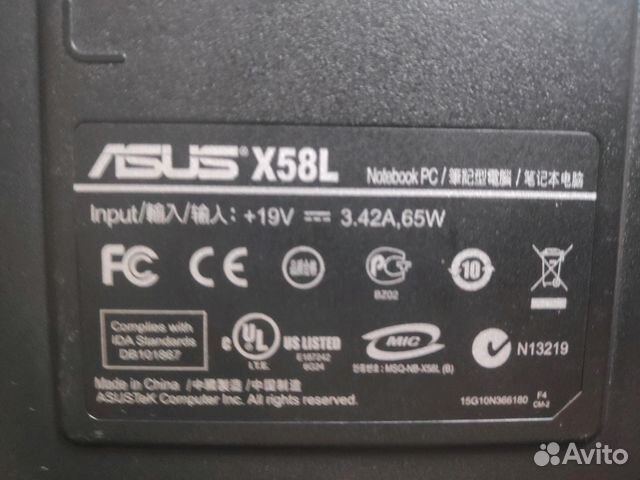 Ноутбук asus X58L