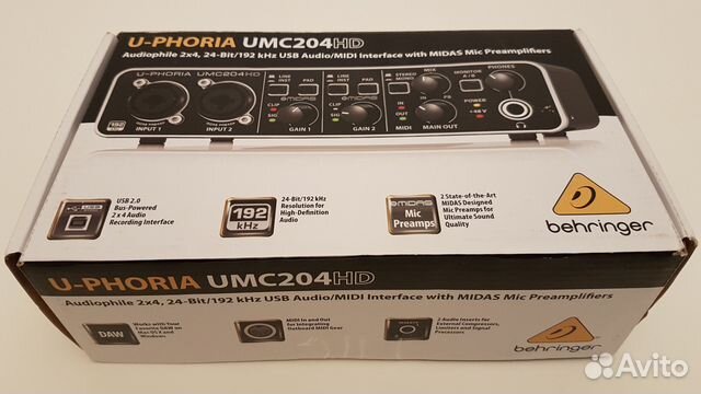 Внешняя звуковая карта behringer umc204hd