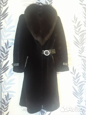 Шуба Мутон/лиса воротник