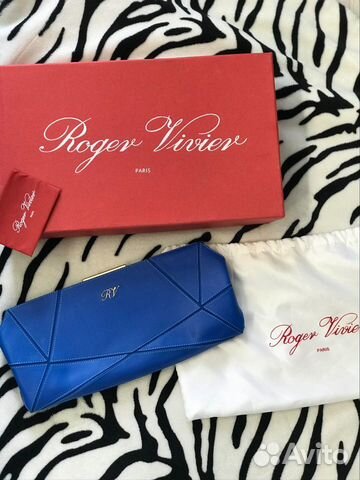 Клатч кожаный небесного цвета