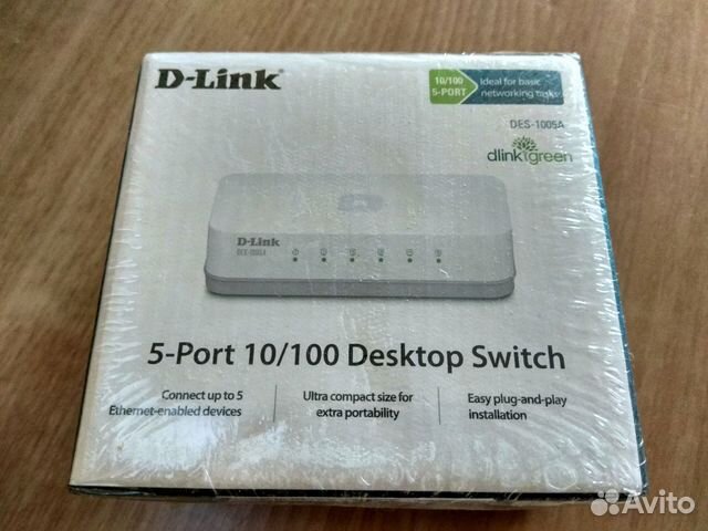 D-Link DES-1005A, сетевой коммутатор, свитч 5-ти п