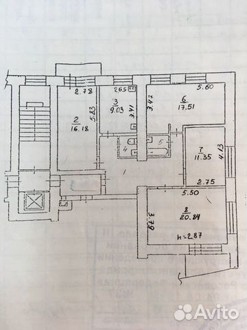 4-к квартира, 95.7 м², 9/9 эт.