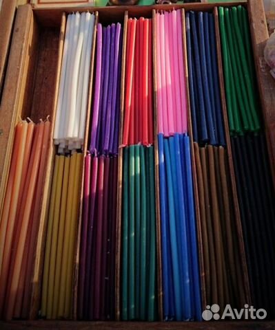 Свечи цветные восковые, свеча цветная восковая