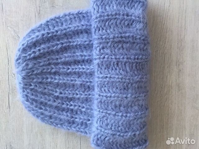 Шапка такори с отворотом, мохеровая шапка новая