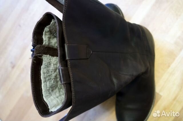 Зимние сапоги Zara из натуральной кожи