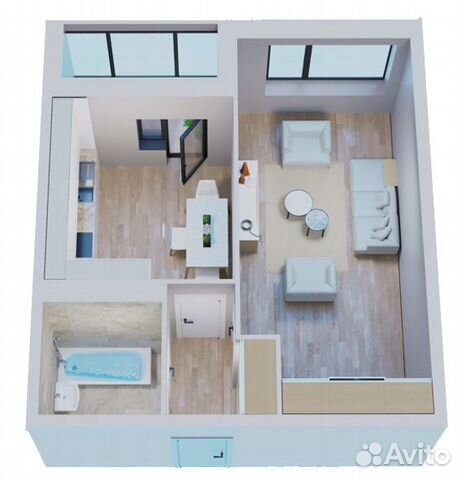 1-к квартира, 42.7 м², 9/12 эт. 1-к квартира, 42.7 м², 9/12 эт.