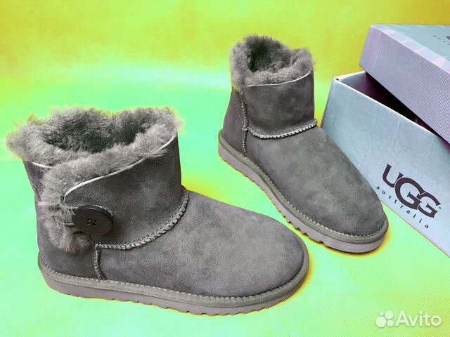 Угги UGG серый цвет уги натуральные мини mini новы Угги UGG серый цвет уги натуральные мини mini новы