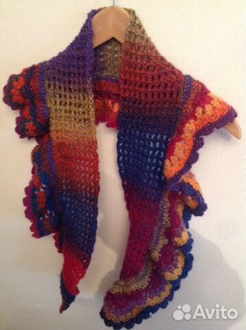 Шарф крючком Крылья. 100 шерсть. Hand Made