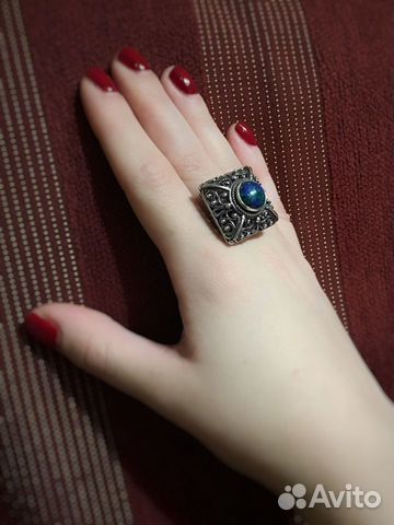 Кольцо с азуритом (серебро)