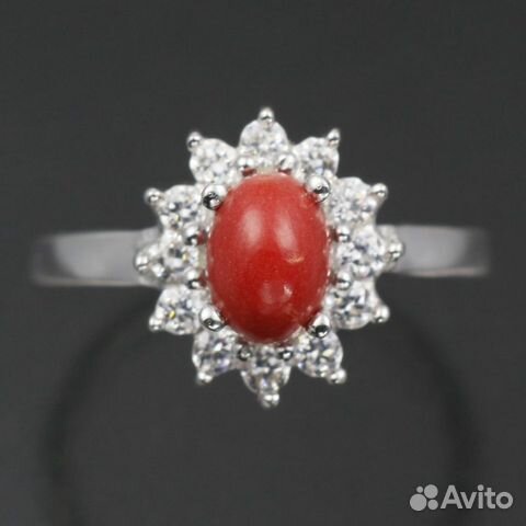 Серебряное кольцо с кораллом натуральным арт. 2713 Серебряное кольцо с кораллом натуральным арт. 2713