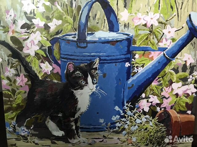 Картина «Котик и лейка» Картина «Котик и лейка»