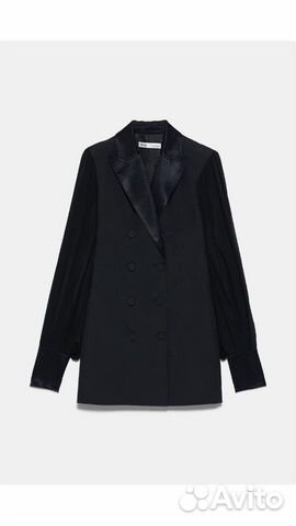 Платье пиджак с комбинированными рукавами Zara Платье пиджак с комбинированными рукавами Zara