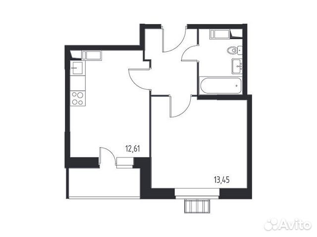 1-к квартира, 36.5 м², 6/13 эт. 1-к квартира, 36.5 м², 6/13 эт.