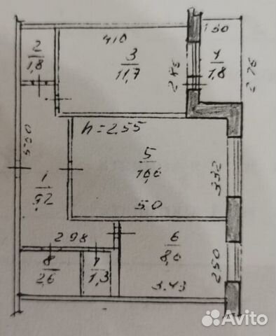 2-к квартира, 54 м², 9/10 эт.