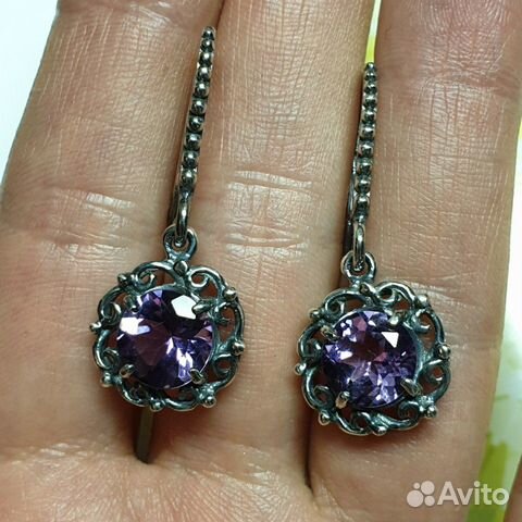 Серьги с аметистом