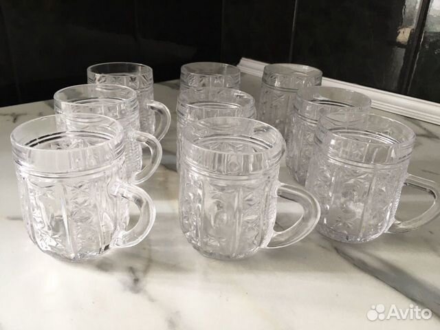 Формы, кружка, ваза, конфетница, рюмки, рог