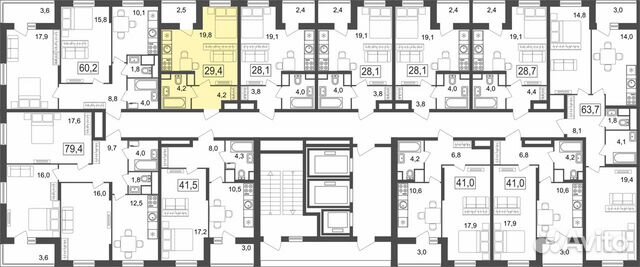 Студия, 29.4 м², 4/25 эт. Студия, 29.4 м², 4/25 эт.