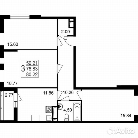 3-к квартира, 80.5 м², 6/8 эт. 3-к квартира, 80.5 м², 6/8 эт.