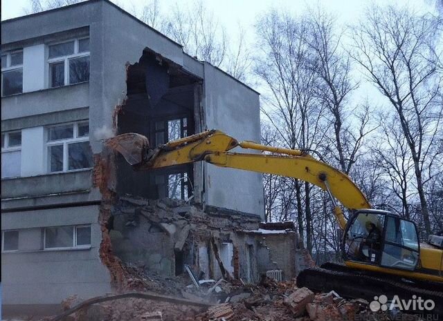 Демонтаж зданий снос разбор домов сооружений