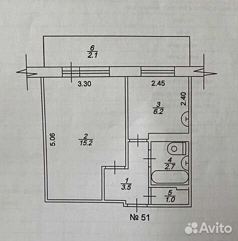 1-к квартира, 29 м², 4/5 эт.