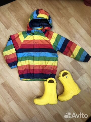 Ветровка куртка Molo и резиновые сапоги Crocs