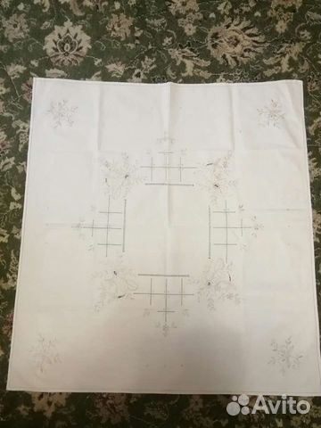 Старинная скатерть.Франция.Винтаж. 83*80.х/б