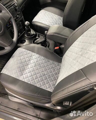 Чехлы Автопилот Niva Travel Серая Алькантара Ромб