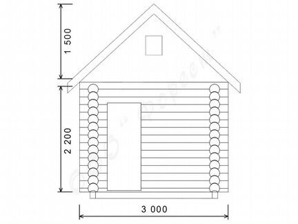 Сруб бани 6х3 м. из оцилиндрованного бревна