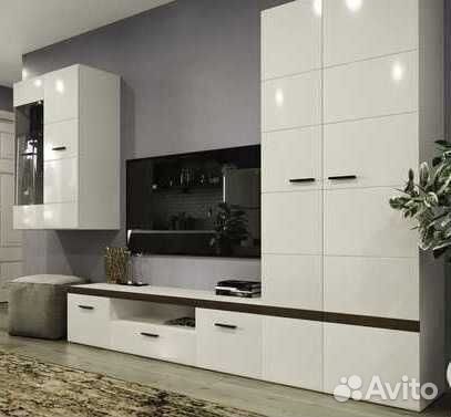 Тумба под тв белый глянец мдф