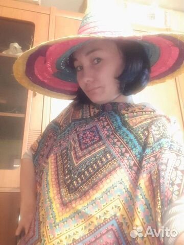 Сомбреро солома и пончо маскарадные